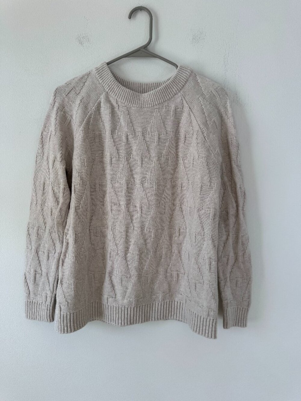 Lands' End Tree Cream Sweater
